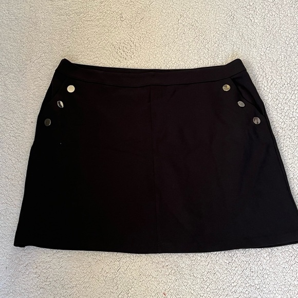 Mango Black Mini Skirt with Silver Button Details - Picture 1 of 8